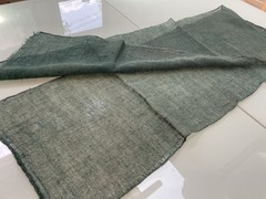 Antique Japanese BORO Indigo Kaya Mosquito Net Fabric Faded Asagi Blue Long