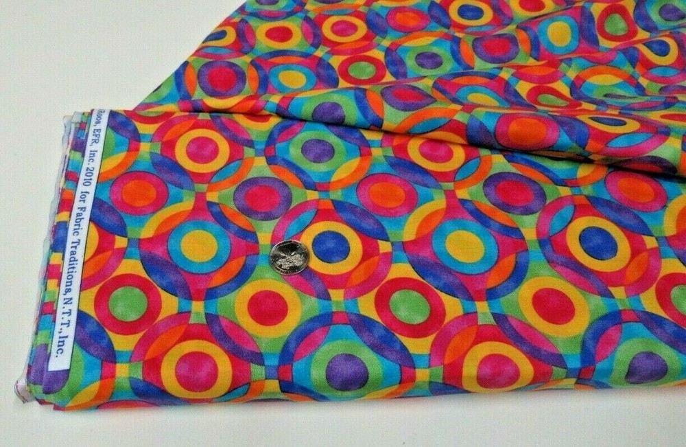 RAINBOW CIRCLES – FABRIC TRADITION – BTHY – 18″X45″