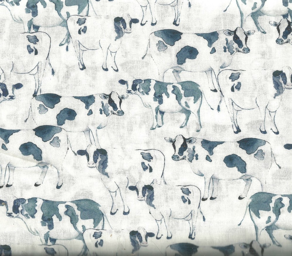 Rise n Shine Farm Fresh cows black white Benartex Kanvas fabric