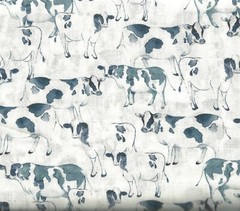 Rise n Shine Farm Fresh cows black white Benartex Kanvas fabric