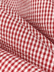 1 Yd Seersucker Fabric Red Check Robert Kaufman 1/8 th Bolt End