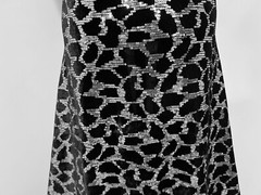 Black Silver Stretch Velvet Sequins Embroidery fabric 60” Width Sold By Yard