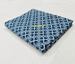 Indian Hand Block Floral indigo Cotton Fabric Multicoloured Dress Material cotto