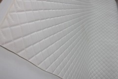 Single Diamond Quilted Vinyl Grain Faux Leather Upholstery Fabric Stitched 55″