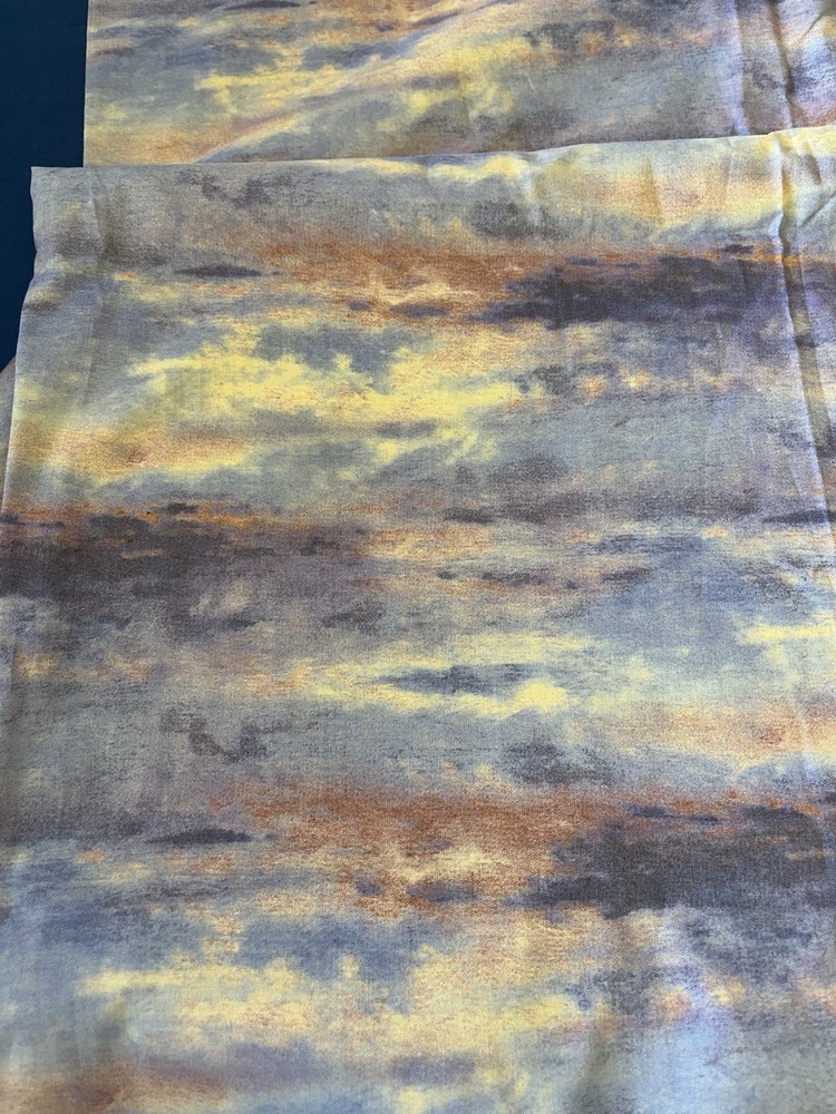 3.4 Yds Thomas Kinkade David Textiles Clouds Sunset Fabric
