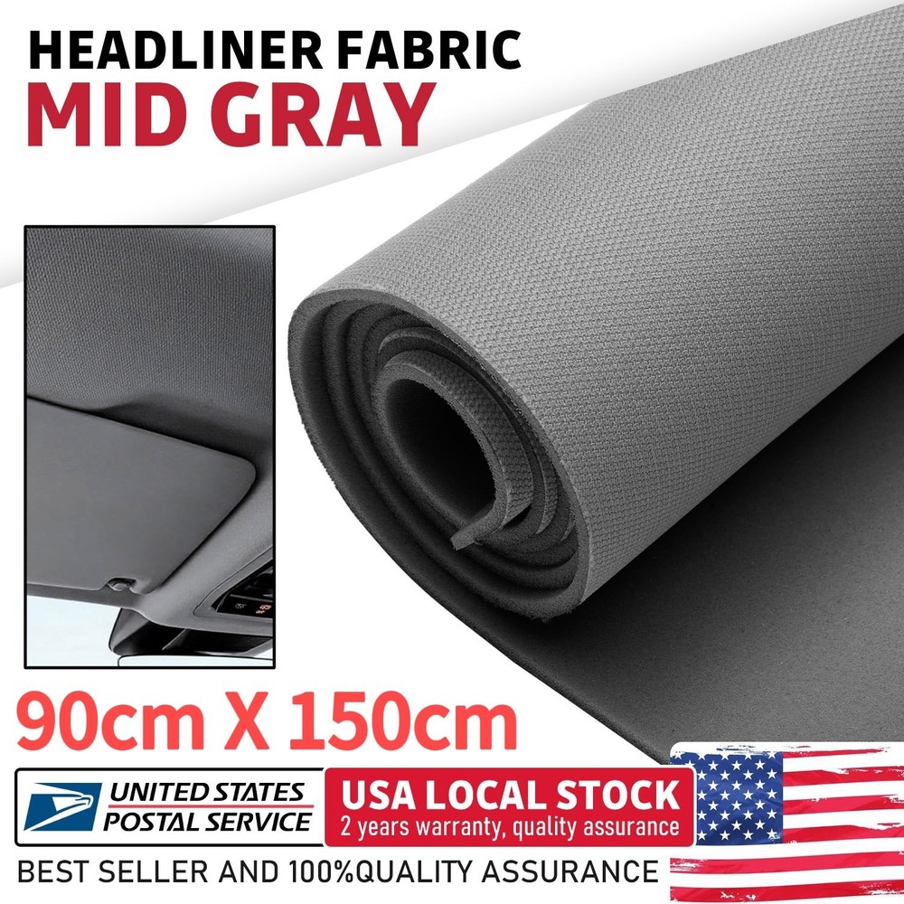 New 3MM 90cm*150cm Gray Flat Knit Headliner Fabric for Car Truck Interior Roof