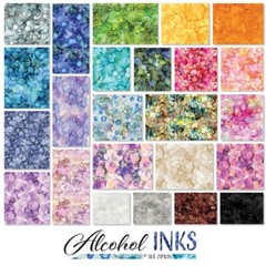 Alcohol Inks Digital Drops Y4071-3 Black BTHY Sue Zipkin Clothworks fabric