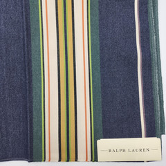 Ralph Lauren discontinued green blue red yellow tripe Fabric 26″ x 25”