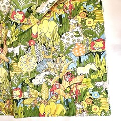 House N Home MCM 1950s Colorful Jungle Animal Print Fabric Curtain 88” X 56”