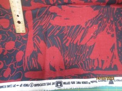 2 yds 32″ x 54″ wide Western Textile Screen Print Red Floral Upholstery Fabric