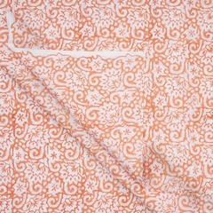 5 YARD WOODEN HAND BLOCK PRINTED INDIAN CAMBRIC COTTON FLORAL SEWING FABRIC