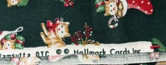 36” x 22” Vtg Christmas Orange Cat Wamsutta OTC Hallmark Cards Inc Cotton Fabric