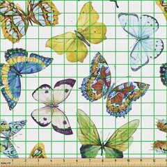 Ambesonne Butterfly Fabric By The Yard Colorful Watercolor Animals Numerous