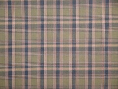 Olive Green Navy Blue Plaid Homespun Fabric | Farmhouse Cabin Cottage Rustic