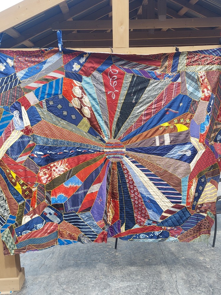 1940s Silk Men’s Tie Quilt Top