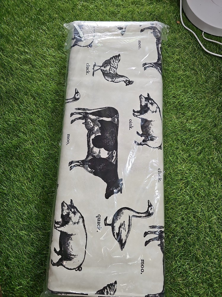 Farm Animal cow chicken duck Cotton Canvas fabric material Sealed 8 Yards