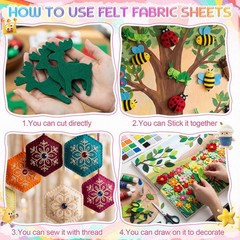 40 Rolls Felt Sheets 8×35 Inch 20 Assorted Dark Colors Sewing Craft Fabric
