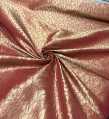 Silk Jacquard Brocade Fabric: Goldfish Beige Leaf Design – 54″ Wide