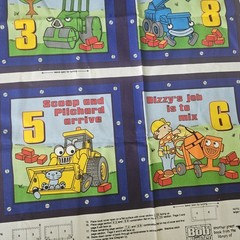 Cranston Print Works Bob The Builder Cotton Fabric Book Panels 19.5″×10″ Each
