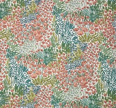 BALLARD DESIGNS BETTY FLORAL MULTI GREEN WATERCOLOR MULTIUSE FABRIC BY YARD 54″W