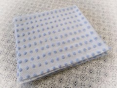 Bubble Pop Blue Woven Vtg Chenille Bedspread Fabric Coastal Chic 21″ x 23″ Pc