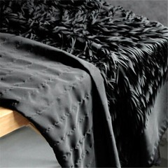 0.5m Lace Embroidery 3D Fringe Feather Stage Tassel Fabric Black/White 1.3mWidth