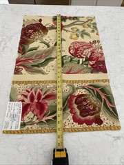 Travers Fabric “Casatallane” Crimson/Beige 100% Cotton France 27.5”x17.5”