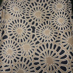 Piece Of Richloom Black & Tan Geometric Fabric Size 54”x 43” With Square Cut Out