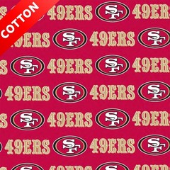 San Francisco 49ers NFL Cotton Fabric – 58″ Wide – Sold by The Yard & Bolt