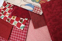 Scrap Piece Quilting Cotton Sewing Fabric DARK RED Hues 8 Different Patterns