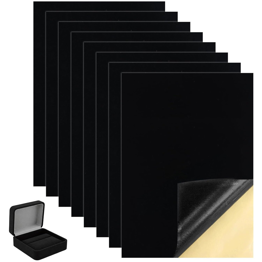 8 Pack Self Adhesive Felt Sheets, 8.27″X11.8″ Black Sticky Back Felt Fabric Shee