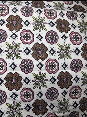 Vintage 60’s Geometric Floral Woven Cotton Fabric ~ 1 yd x 35” Wide ~ Penney’s