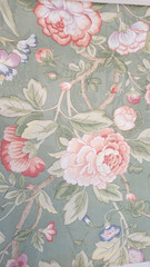 Jay Yang Floral Fabric Vintage Remnant 21″ x 100″ Spectrum Fabrics