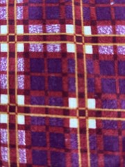 Fabric Plaid Pattern Burgundy, Red, Magenta,Tan Grid Squares 42” X 81”