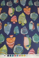 P Kaufmann Indoor/Outdoor Fish Tale NAVY Fabric 1 yard 15 inches stock 7