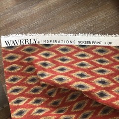 Waverly Inspirations Screen Print Fabric Geometric Diamond Red 5. 75 Yd x 55″ W
