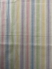 Vintage Multicolor Pastel Ticking Stripe Cotton Fabric 44” x 42” Wide