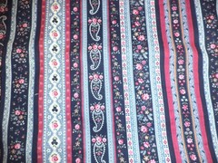 VIP Cranston Fabric Maroon Blue Stripes 1 1/2 Yards Cotton
