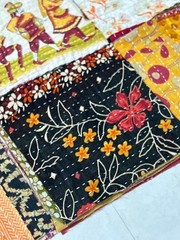 Vintage Kantha Scrap Set 20/30/40/50/100 Pcs – Handmade Quilting Cotton Remnants