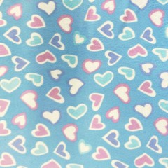 Pastel Hearts Allover Print Fleece Fabric – 60″ Wide – Sold by The Yard & Bolt