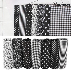 Pre Cut Cotton Fabric Bedding, 7Pcs 25X25Cm Assorted Squares Quarters Bundle for