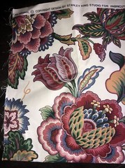 Stanley King Studio Fabric Remnant 56×22” Floral Teflon Vat Dye Screen Print