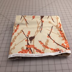 Joel Dewberry Fabric Aviary Birds Sparrows Bark Orange Brown Quilt 1- 3/4rd yard