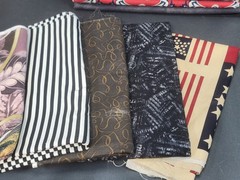 Vintage Lot of 24 lbs of Fabric Remnants Quarters Yards ~ 30 Different Patterns