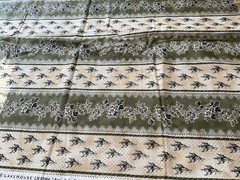 Rose Toile Stripe by Lakehouse LH Cotton Florals Beige, Green and Black 1.5 Yard