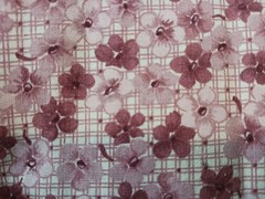Pretty Feedsack Flour Sack Repreduction Fabric Rosy Pink & Mauve Flowers 22×44″