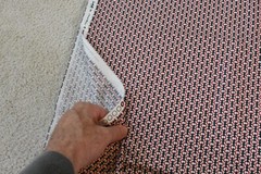 By 1/2 Yd, Red & Navy Print on Off-White, Moda, Sweetwater, “Boat House”, V402
