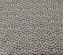 Calico Print BTY Schwartz Liebman Cranston Print Works Floral Ivory Red Green