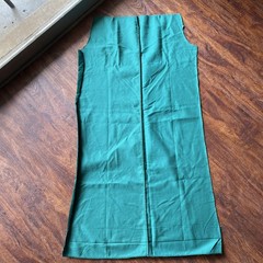 Vintage Christmas Green cotton velvet velveteen fabric used 40″ L x 16-21″ W