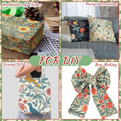 20 Pcs 10×10 William Morris Floral Quilting Fabric Squares Patchwork DIY